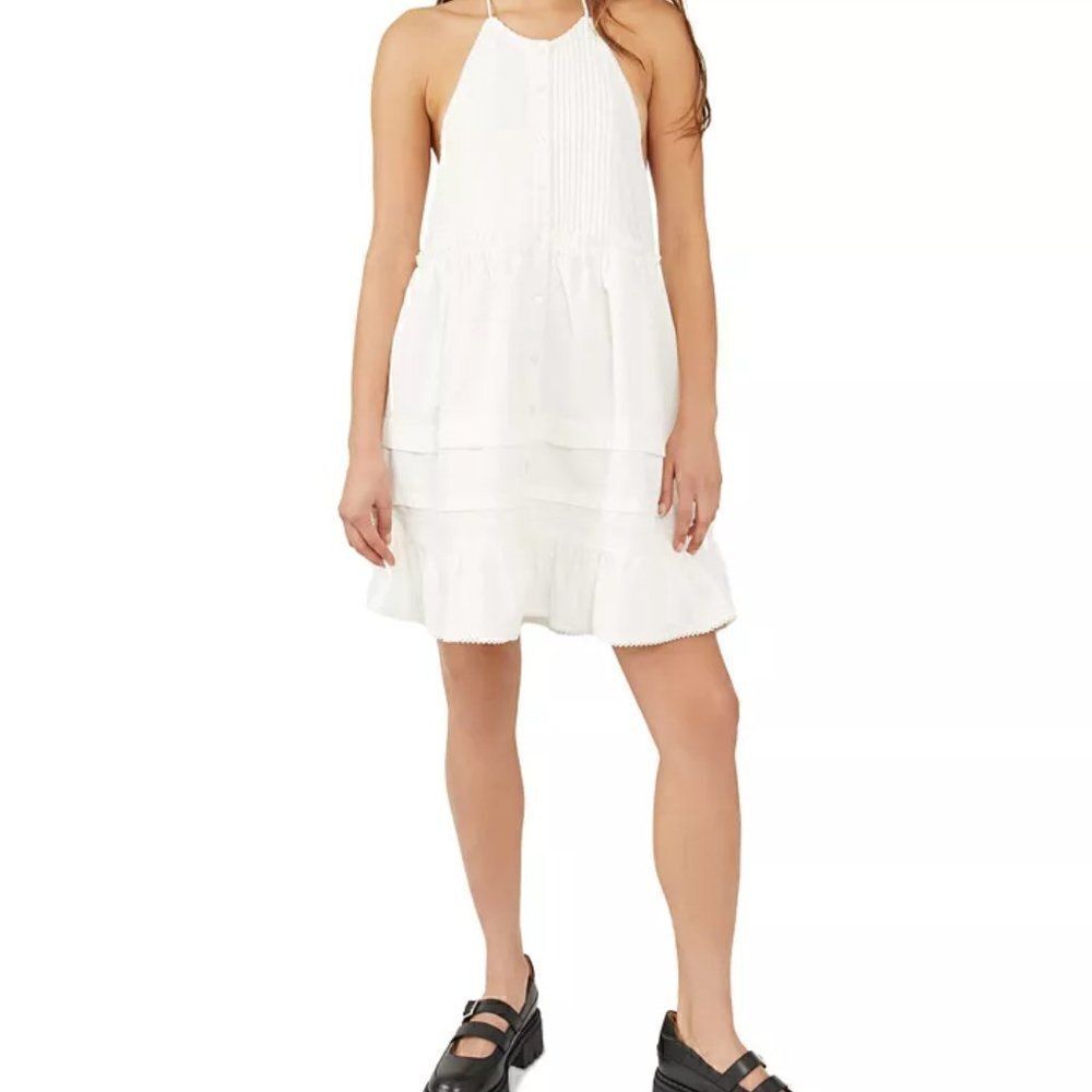 Free People Cotton Desert Days Mini Dress- White - Size M- NWT - Picture 1 of 7